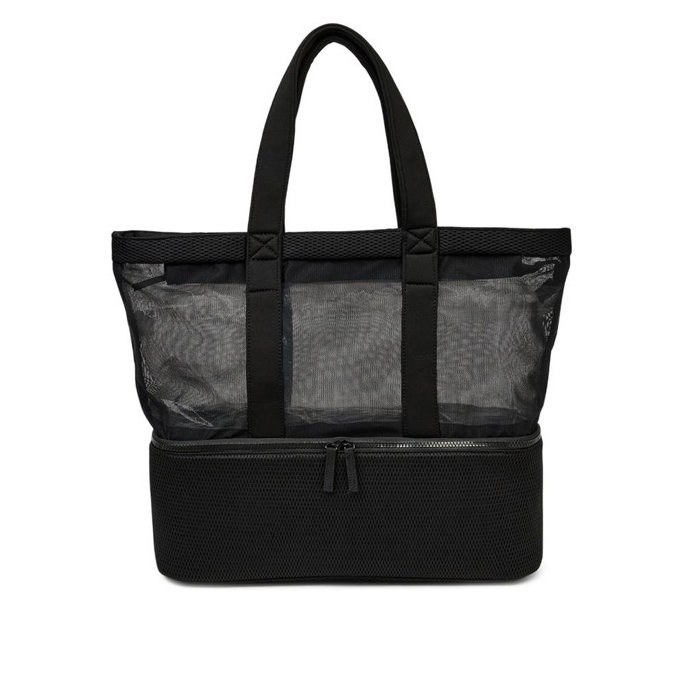 No Boundaries Women’s Beach Tote Bag with Zip Bottom Cooler Black
